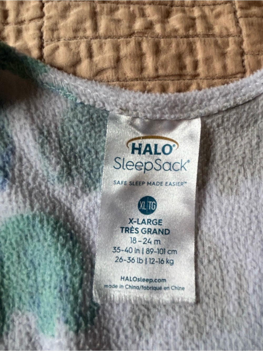 Halo Sleep Sack - Pastel Elephant Print - Picture 3 of 3